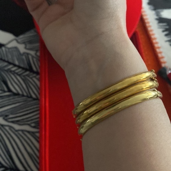 Gold bangle Bracelets gorgeous detailed work solid yellow gold with zirconium - Picture 8 of 14